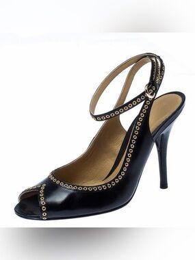 Sergio Rossi peep toe navy heels